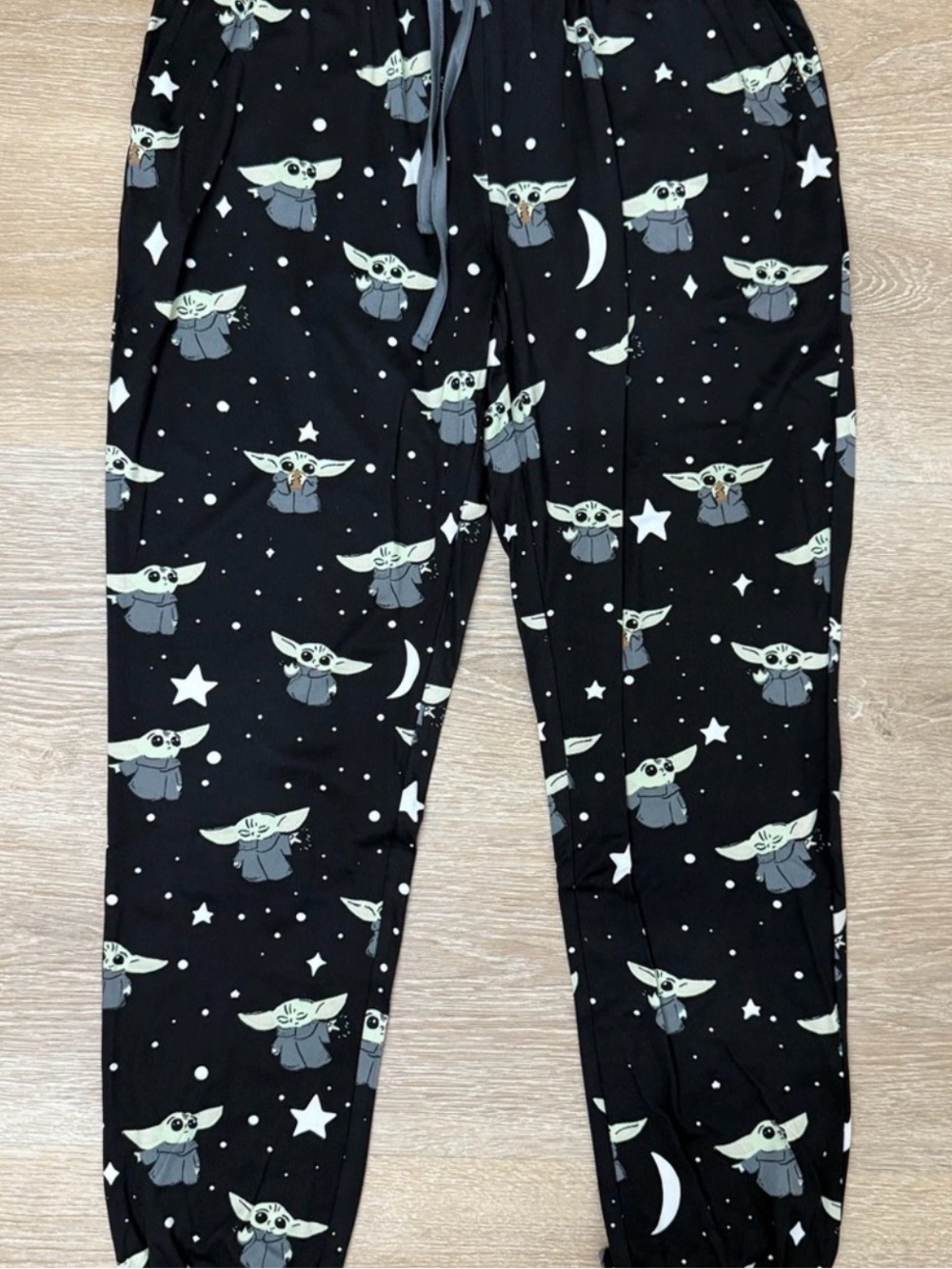 munki munki Black Pajama Pants with Baby Alien Print